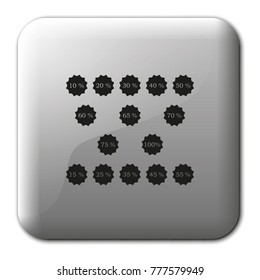 Set of discounts flat vector icon.