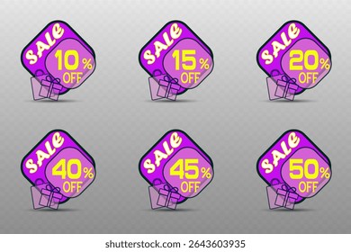 Set of discounts, offers and sales. Vector illustration