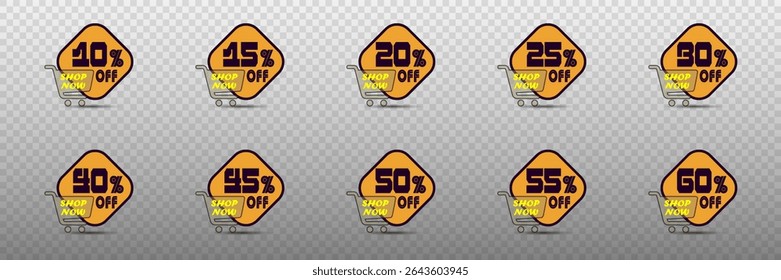 Set of discounts, offers and sales. Vector illustration