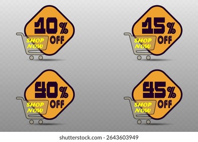 Set of discounts, offers and sales. Vector illustration