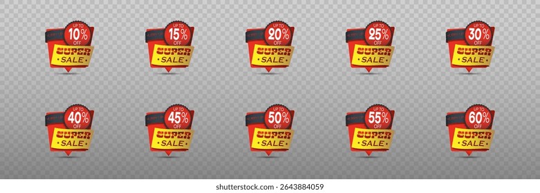 Set of discounts, offers and sales. Vector illustration
