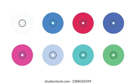 set of discs beautiful colors isolated on white background