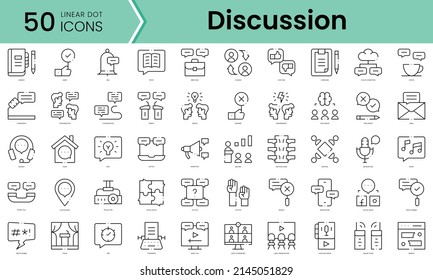 Set of discussion icons. Line art style icons bundle. vector illustration