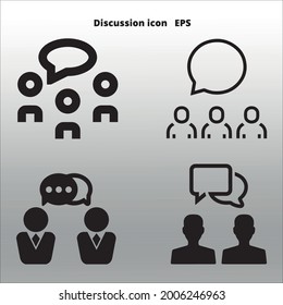 set of discussion icons line isolated or logo isolated sign symbol vector, outline and stroke style Collection of high-quality black style vector illustration, 
gradient background 