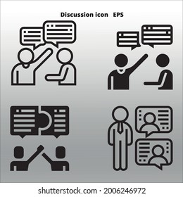 set of discussion icons line isolated or logo isolated sign symbol vector, outline and stroke style Collection of high-quality black style vector illustration, 
gradient background 