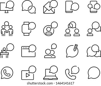 set of discussion icons, talk, social media, chat, communication