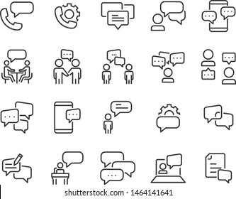 set of discussion icons, talk, social media, chat, communication