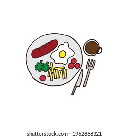 comida saludable con fondo blanco. vector dibujado a mano.