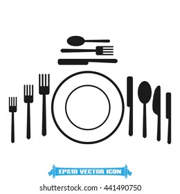 set of dishes icon vector illustration EPS 10.