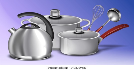 A set of dishes. Vector illustration