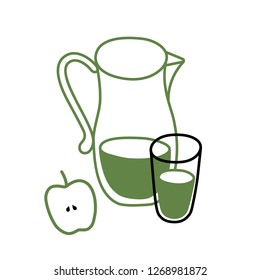 Set of dishes vector sketch illustrations