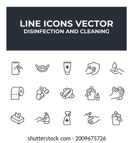set of Disinfection and cleaning elements symbol template for graphic and web design collection logo vector illustration