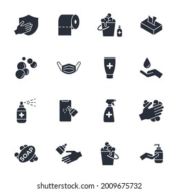 set of Disinfection and cleaning elements symbol template for graphic and web design collection logo vector illustration