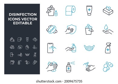 set of Disinfection and cleaning elements symbol template for graphic and web design collection logo vector illustration