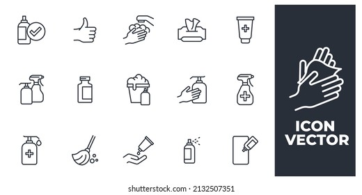 set of Disinfection and Cleaning elements symbol template for graphic and web design collection logo vector illustration