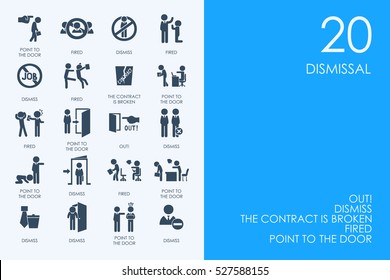 Set of dismissal icons