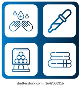 Conjunto de iconos del dispensador. Tales como Sanitarizador de mano, Gota, Máquina de golosinas, Toalla , iconos de dispensador