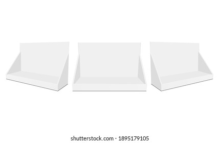 Set of Display Boxes for Toy Isolated on White Background, Front and Side View. Vector Illustration