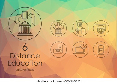 Set of distance learning icons