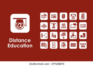 Set of distance learning simple icons