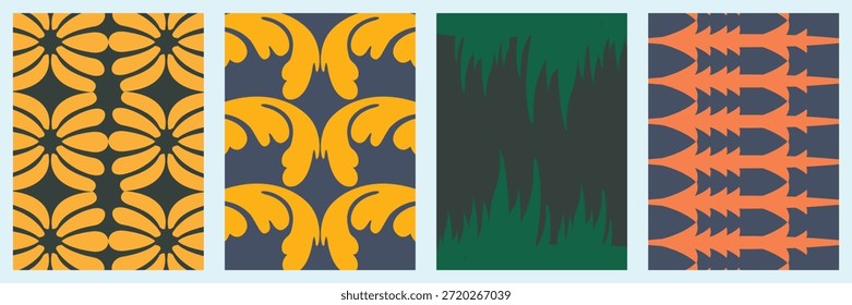 set of distinct abstract seamless patterns showcasing diverse modern and organic design aesthetics. vector illustration of a set of abstract backgrounds