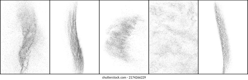 Set Of Distressed Black Texture. Dark Grainy Texture On White Background. Dust Overlay Textured. Grain Noise Particles. Rusted White Effect. Halftone Vector Illustration, Eps 10.