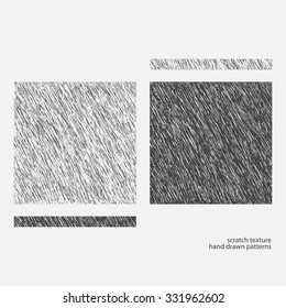 set of distressed, grunge textures isolated on white background. vector scratch, rough patterns