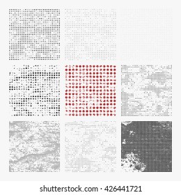 Set of distressed halftone textures.