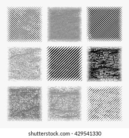 Set of distressed halftone textures.