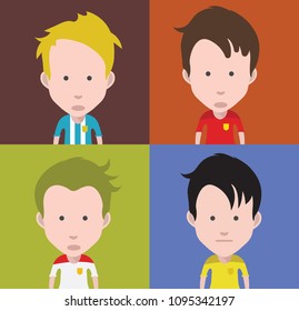 Set of diverse avatars isolated on color background 3