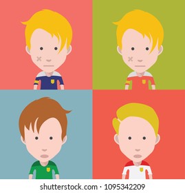 Set of diverse avatars isolated on color background 6