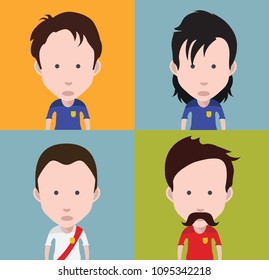 Set of diverse avatars isolated on color background 2