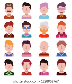 Set of diverse avatars isolated on white 4