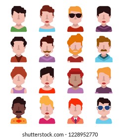 Set of diverse avatars isolated on white 1