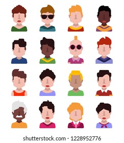 Set of diverse avatars isolated on white 3