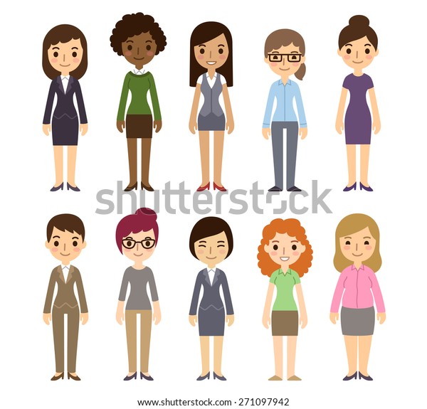 Set Diverse Businesswomen Isolated On White: Vector De Stock (libre De ...