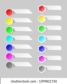 Set of diverse buttons for web design, vector.