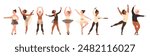A set of diverse children in ballet poses. This vector illustration captures the joy and grace of young dancers practicing ballet moves