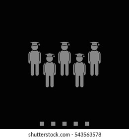 Set of diverse college or university graduation students.
