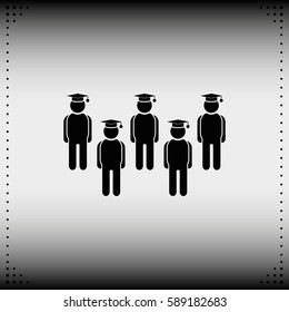 Set of diverse college or university graduation students.