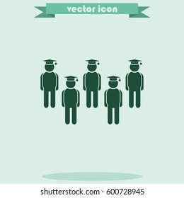 Set of diverse college or university graduation students.