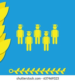 Set of diverse college or university graduation students.