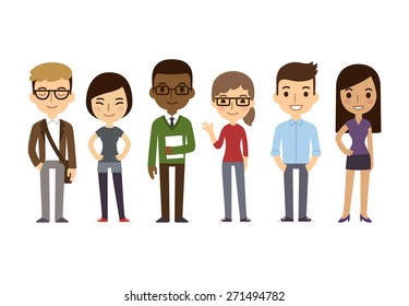 diverse college students clipart