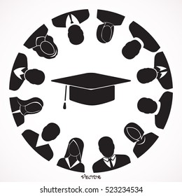 Set of diverse college or university students isolated on white background. Different nationalities and dress styles.