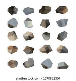 Set of diverse rocks,stones