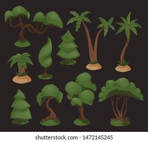 Set diversity of trees set. Vector illustration eps 10.
