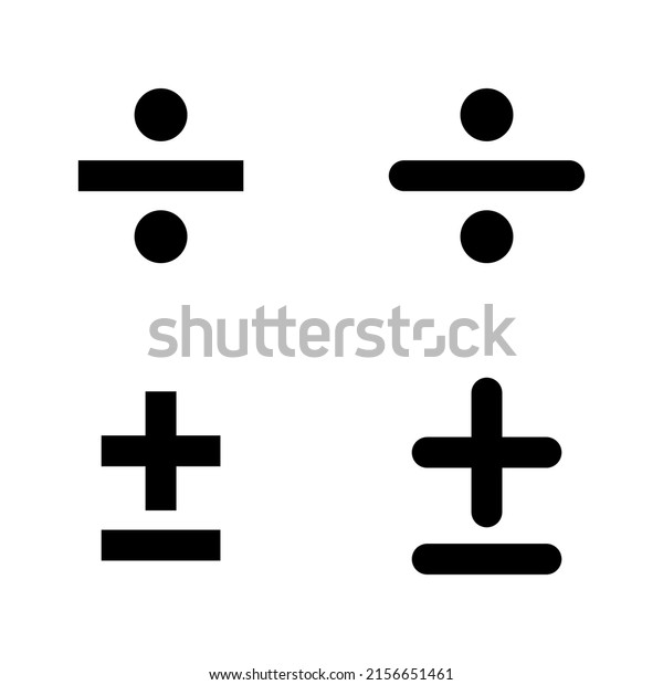 Set of divide plus and minus mathematics symbol,\
education maths icon, web element vector illustration design,\
finance sign .