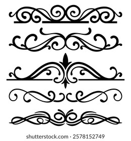 Set of divider line art vector