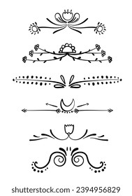set divider ornament collection in black colour	
