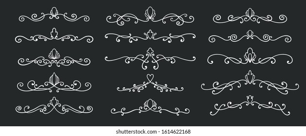 Set divider ornament.Decoration element design.Vector illustration.